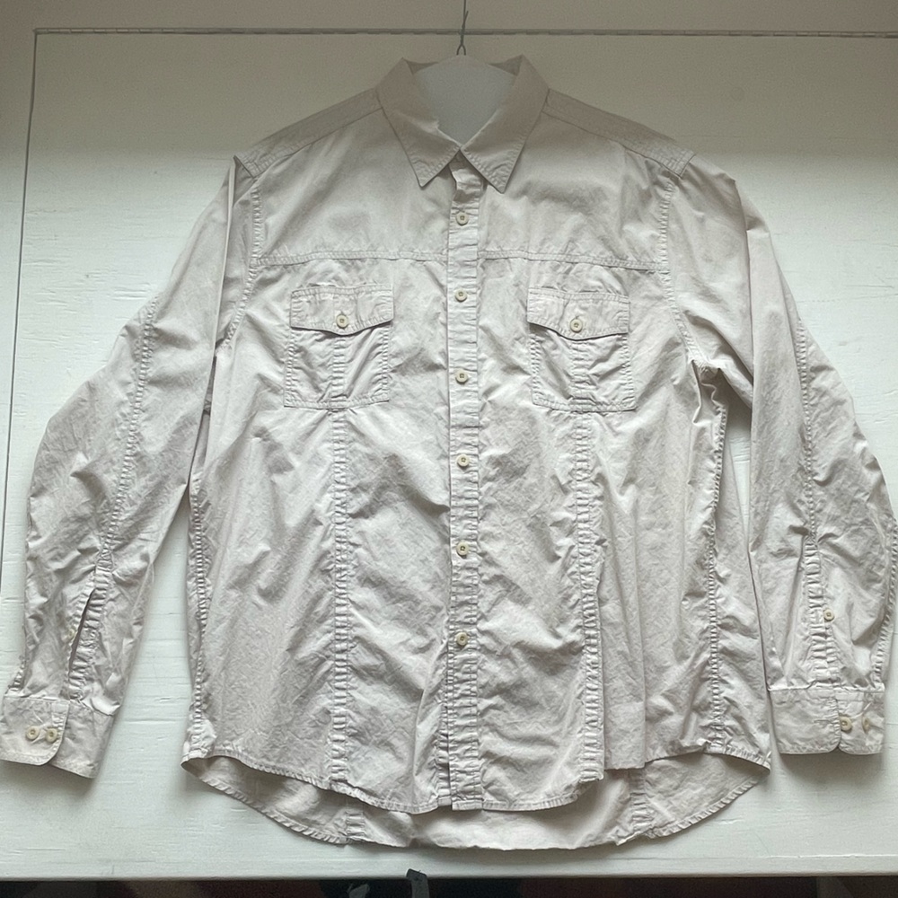 XXL Perry Ellis Mens Tan Button Long Sleeve
Outdoor Sporting Work Shirt cotton